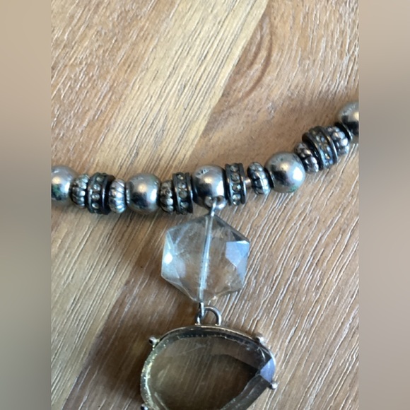 Chic Silver and Gray Gemstone Necklace - Picture 7 of 16